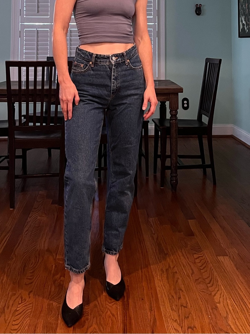 Zara Woman high-waist dark wash jeans
